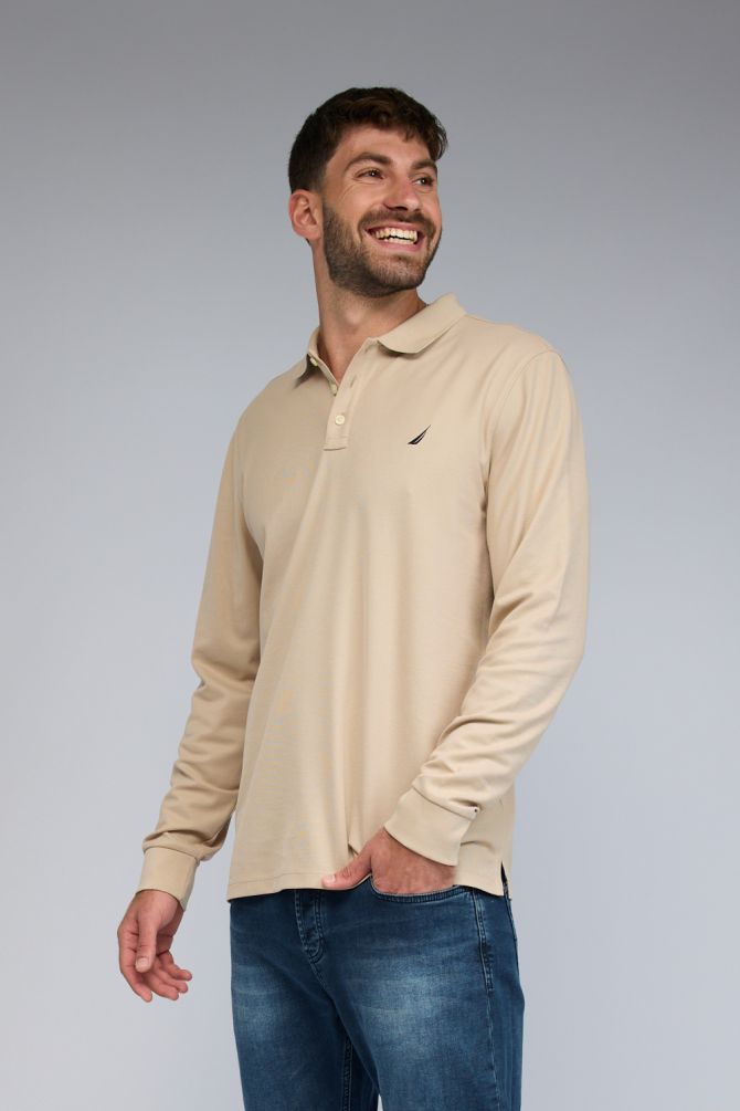 חולצת פולו Nautica ארוכה לגברים