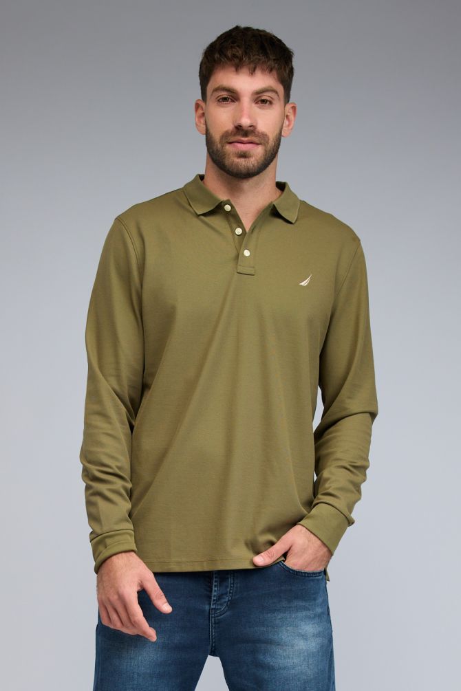 חולצת פולו Nautica ארוכה לגברים