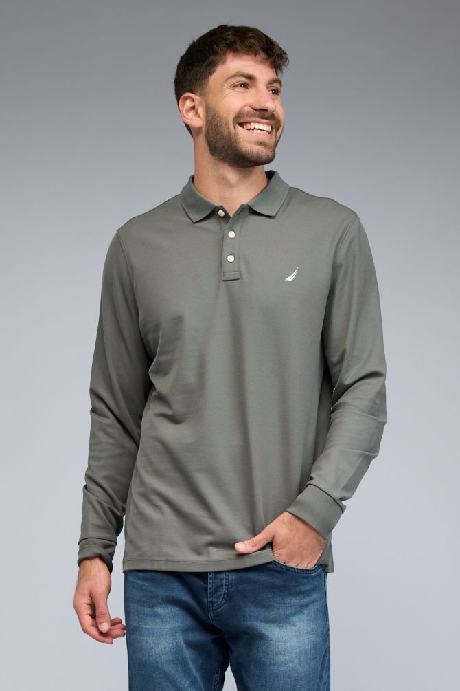 חולצת פולו Nautica ארוכה לגברים