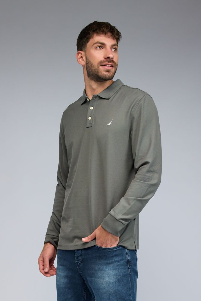 חולצת פולו Nautica ארוכה לגברים