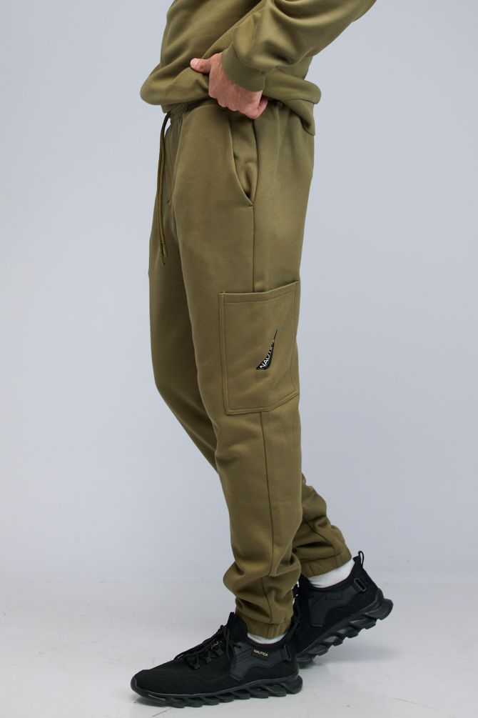 מכנסי טרנינג Nautica עם מכפלת צמודה לגברים