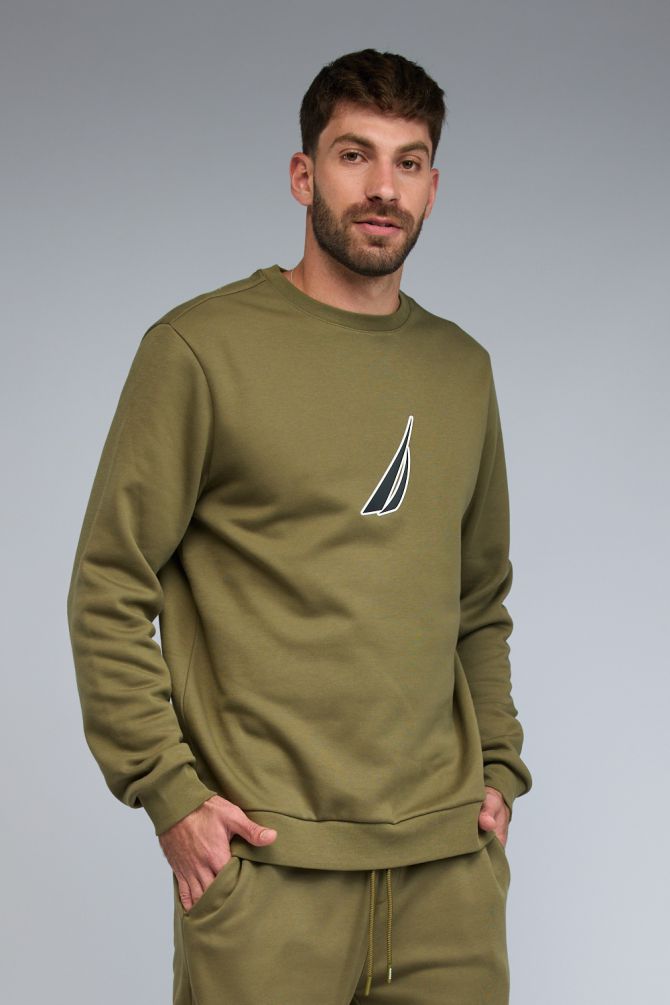 סווטשירט עם הדפס Nautica לגברים