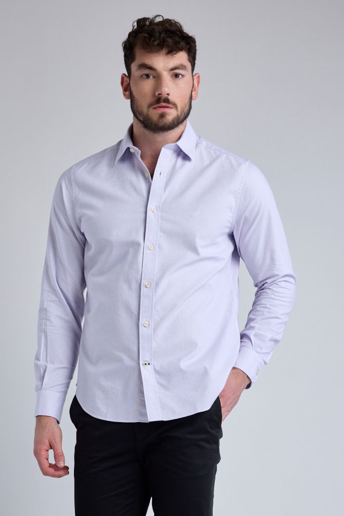 חולצה מכופתרת עם שרוולים ארוכים ולוגו Nautica רקום