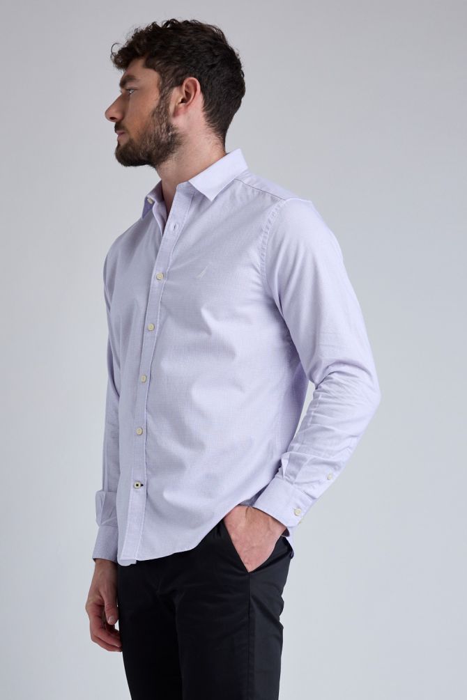 חולצה מכופתרת עם שרוולים ארוכים ולוגו Nautica רקום