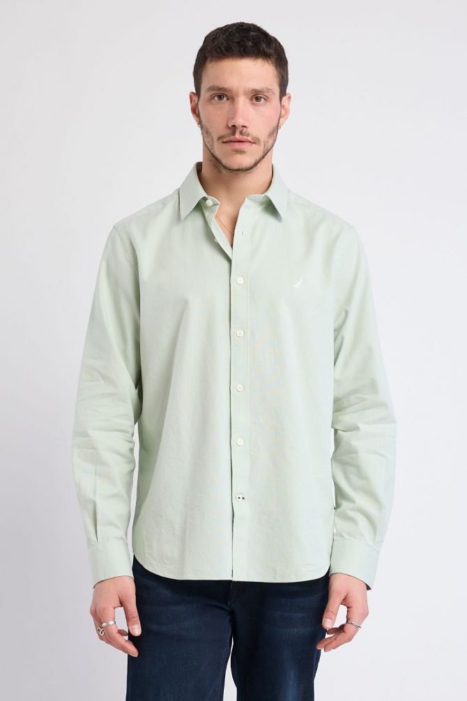 חולצה מכופתרת עם שרוולים ארוכים ולוגו Nautica רקום