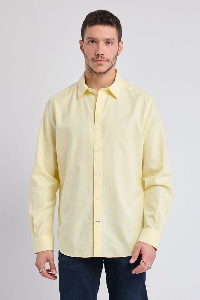 חולצה מכופתרת עם שרוולים ארוכים ולוגו Nautica רקום