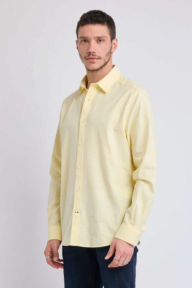 חולצה מכופתרת עם שרוולים ארוכים ולוגו Nautica רקום