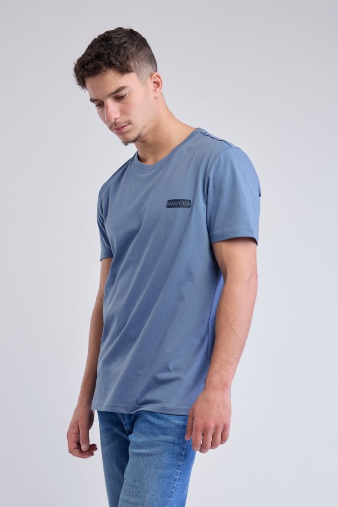 טי שירט קצרה עם הדפס Nautica לגברים