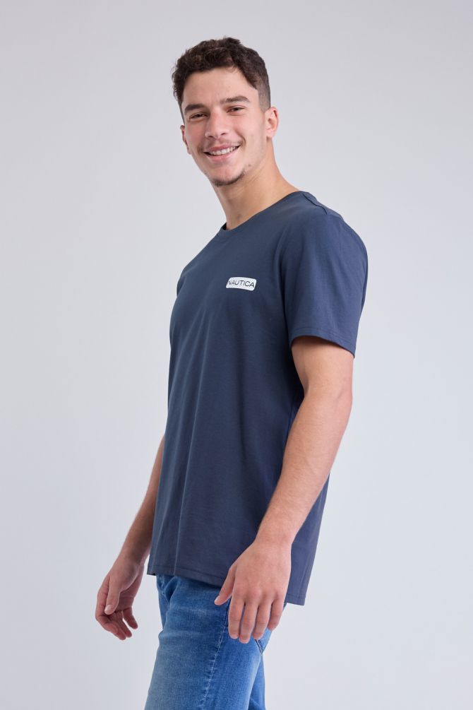 טי שירט קצרה עם הדפס Nautica לגברים