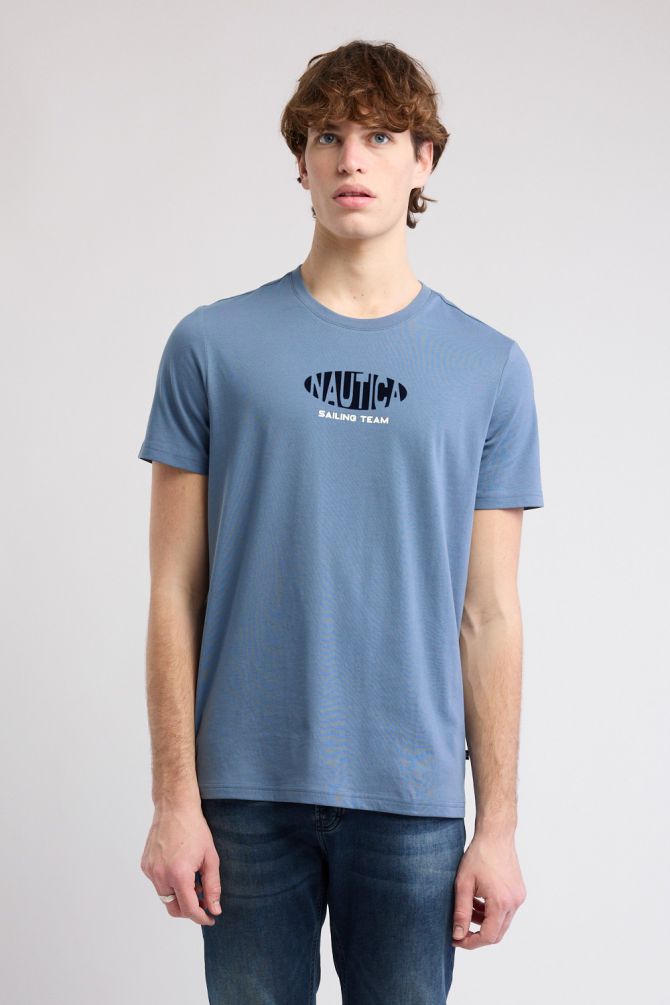 טי שירט קצרה עם הדפס Nautica לגברים