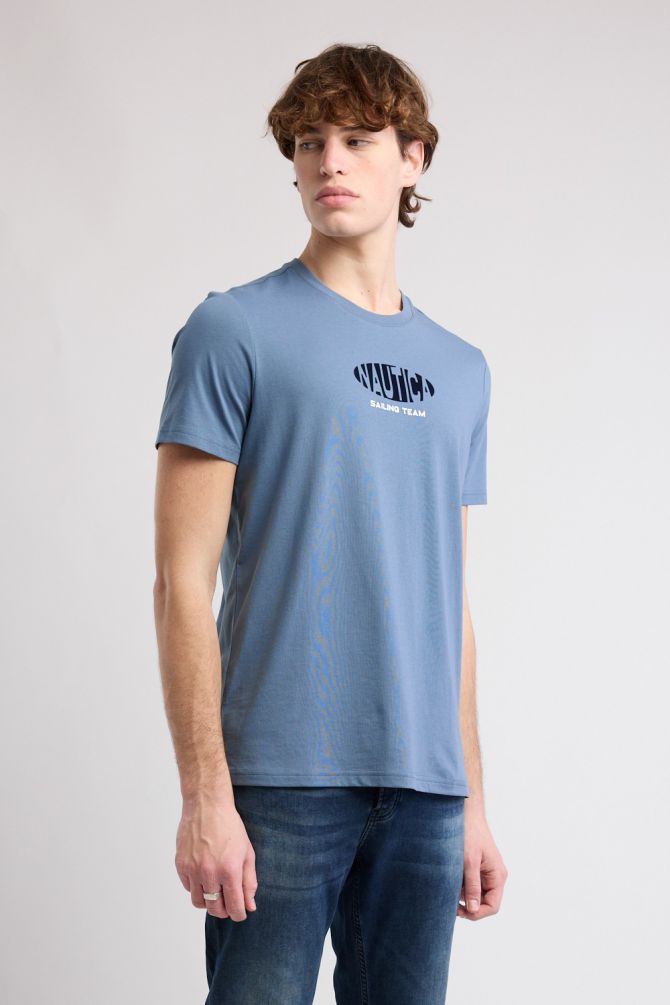 טי שירט קצרה עם הדפס Nautica לגברים