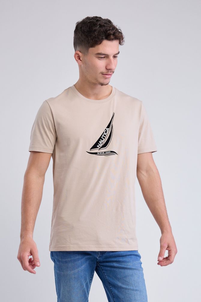 טי שירט קצרה עם הדפס מפרשית Nautica לגברים