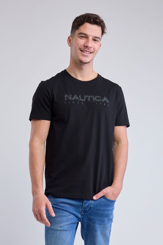 חולצת טי NAUTICA קצרה עם הדפס לגברים