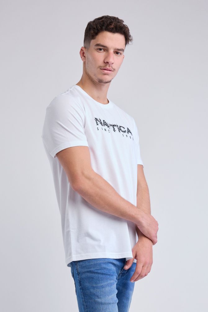 חולצת טי NAUTICA קצרה עם הדפס לגברים