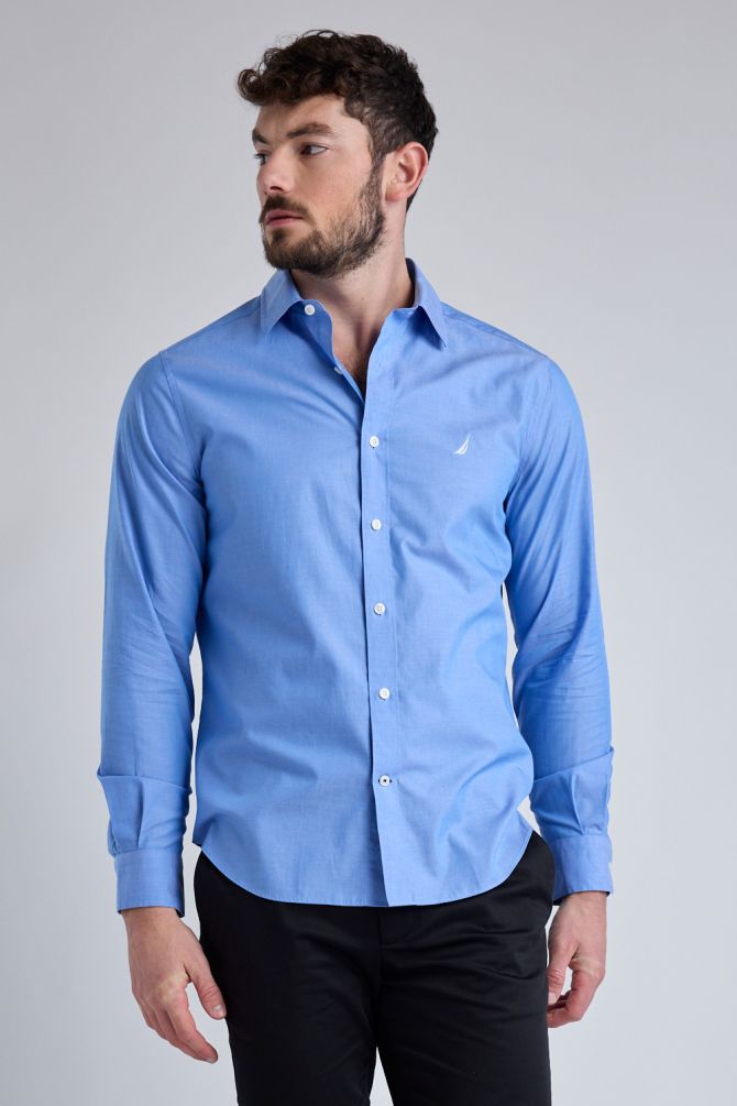 חולצה מכופתרת עם שרוול ארוך ולוגו Nautica רקום