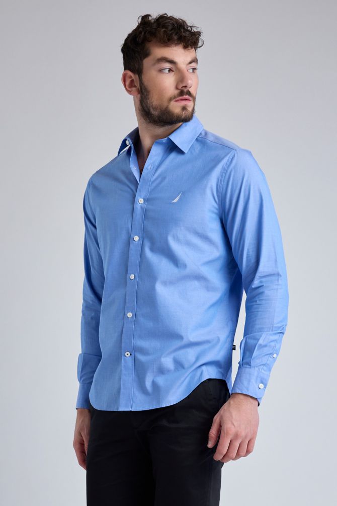 חולצה מכופתרת עם שרוול ארוך ולוגו Nautica רקום