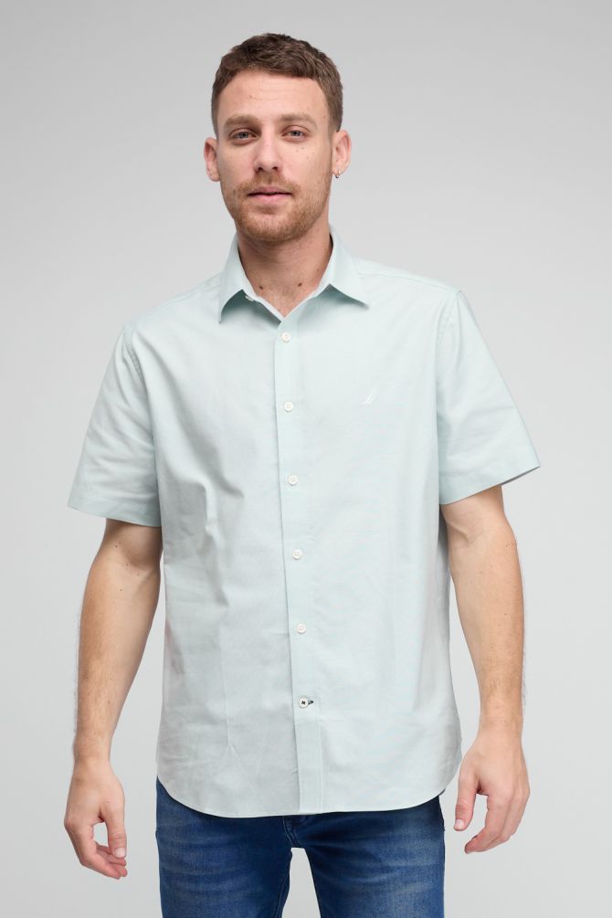 חולצה מכופתרת עם שרוולים קצרים ולוגו Nautica רקום