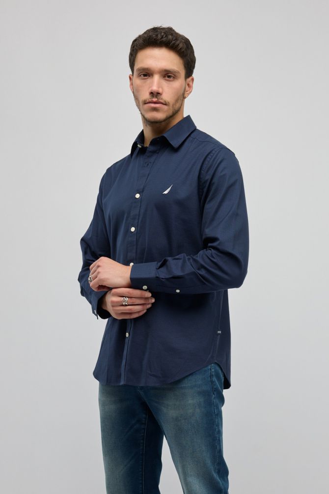 חולצה מכופתרת עם שרוולים ארוכים Nautica לגברים