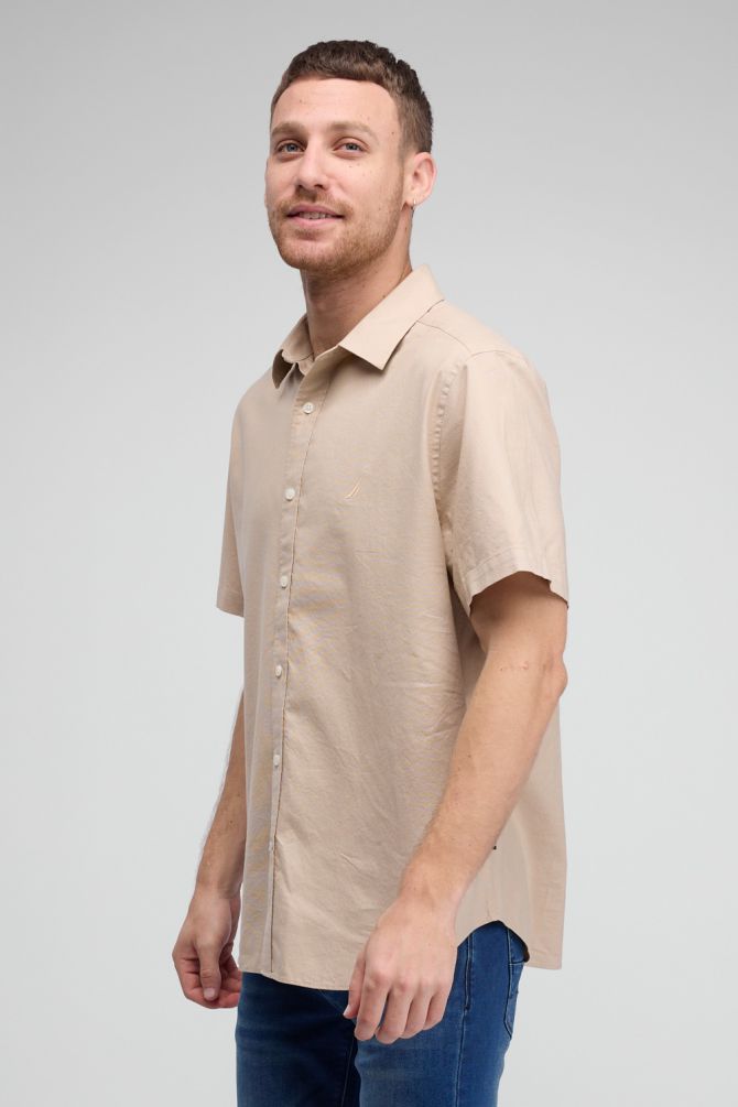 חולצה מכופתרת עם שרוולים קצרים ולוגו Nautica רקום