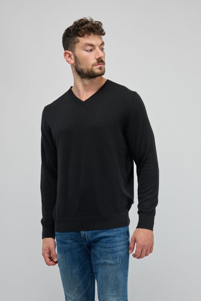 סוודר אלגנטי צווארון וי לגברים Nautica