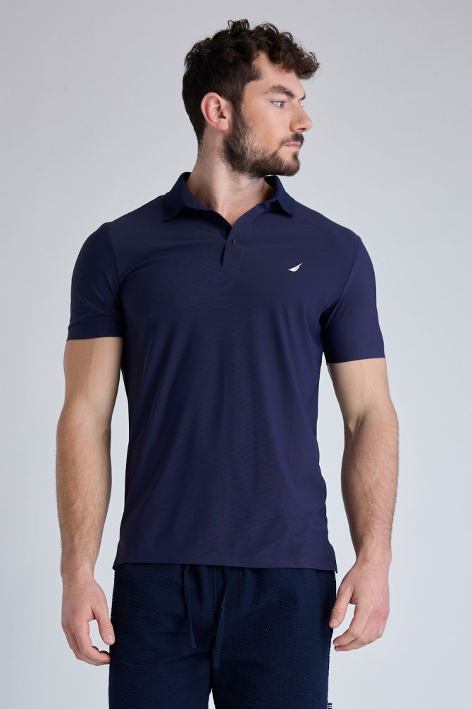 חולצת פולו עם שרוולים קצרים ולוגו Nautica רקום