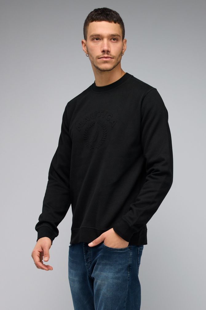 סווטשירט Nautica לגברים עם הדפס דו צדדי