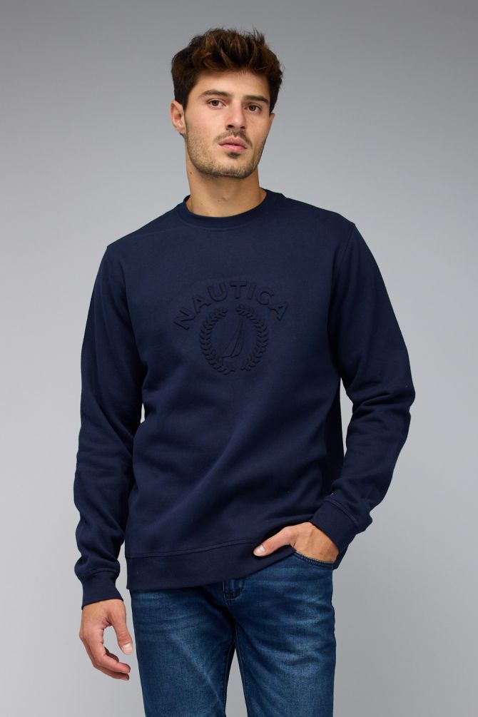 סווטשירט Nautica לגברים עם הדפס דו צדדי