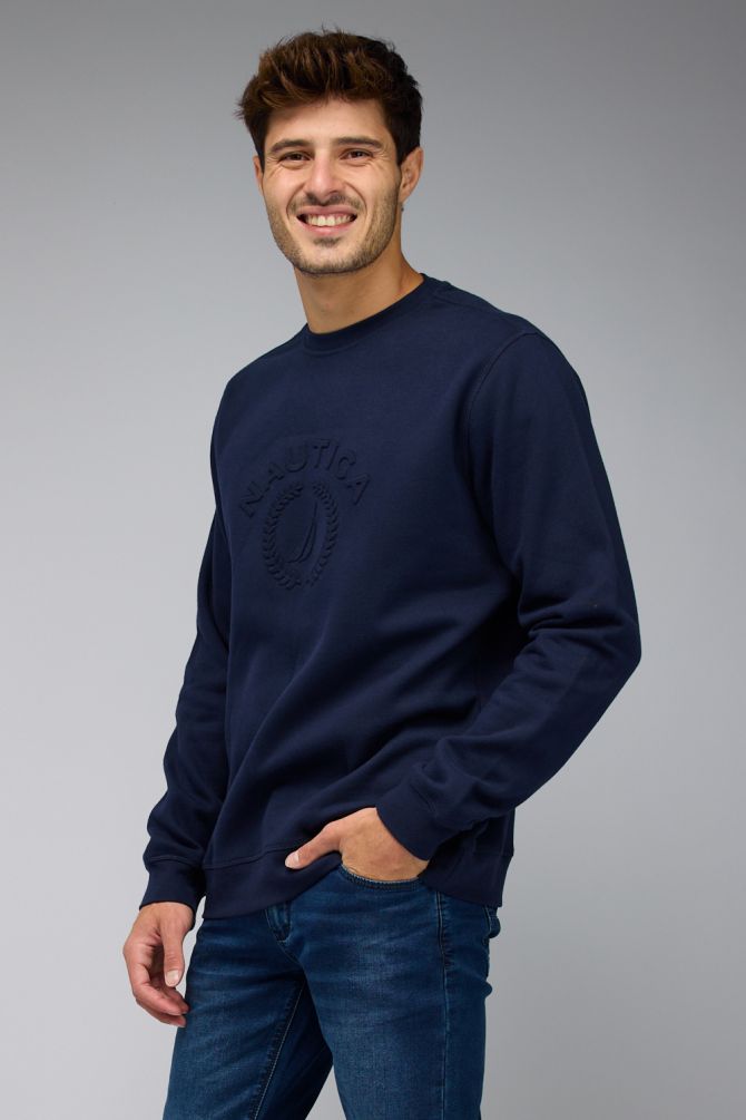 סווטשירט Nautica לגברים עם הדפס דו צדדי