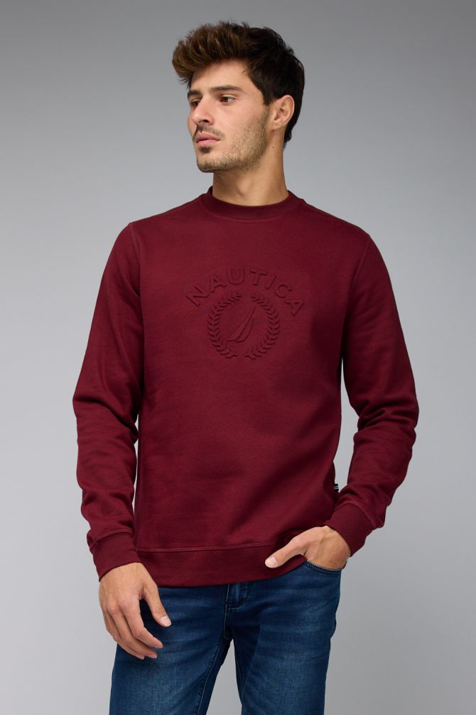 סווטשירט Nautica לגברים עם הדפס דו צדדי