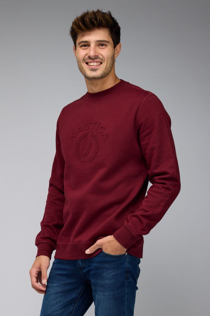סווטשירט Nautica לגברים עם הדפס דו צדדי