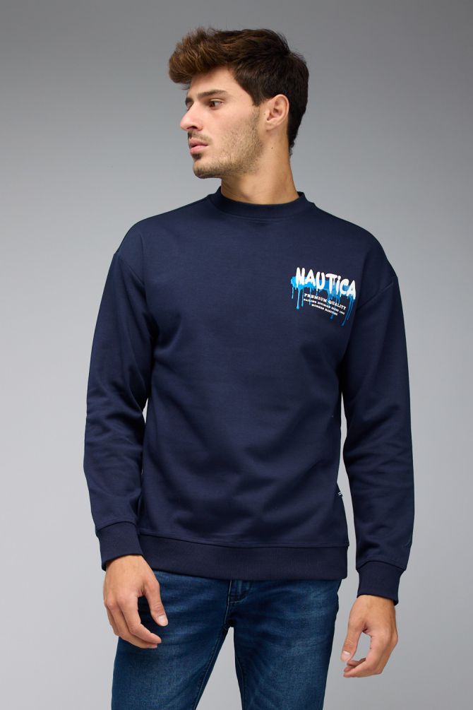 סווטשירט Nautica לגברים עם הדפס