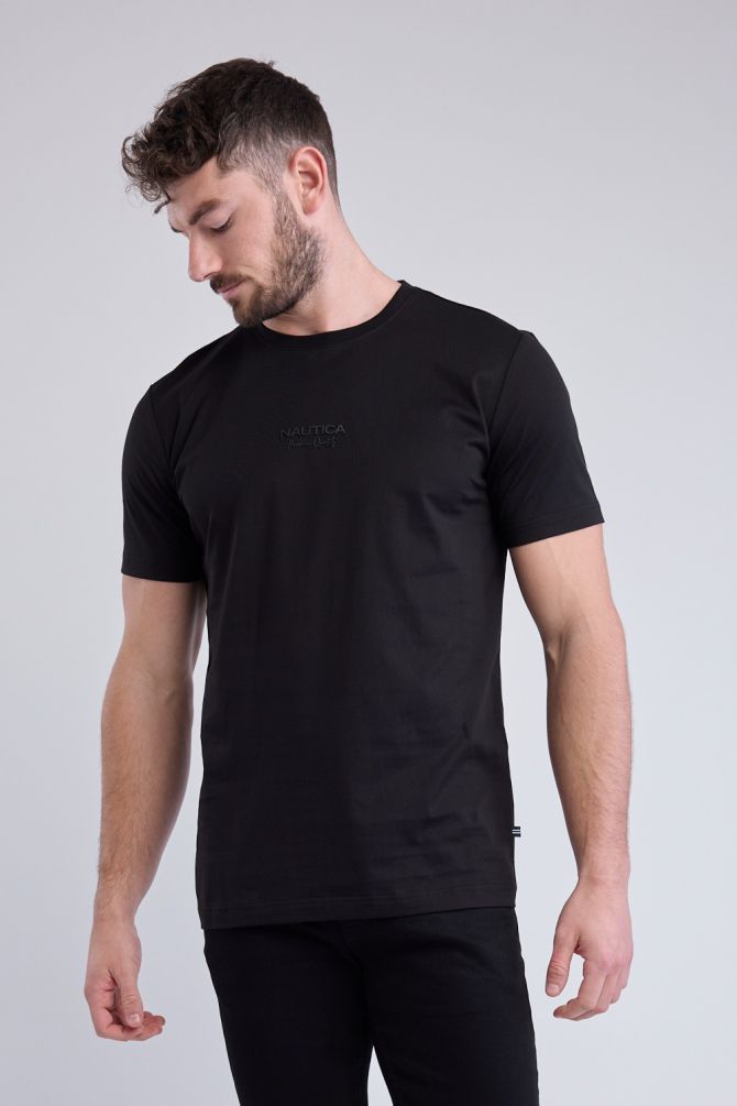 טי שירט עם שרוולים קצרים ולוגו Nautica תלת ממדי לגברים