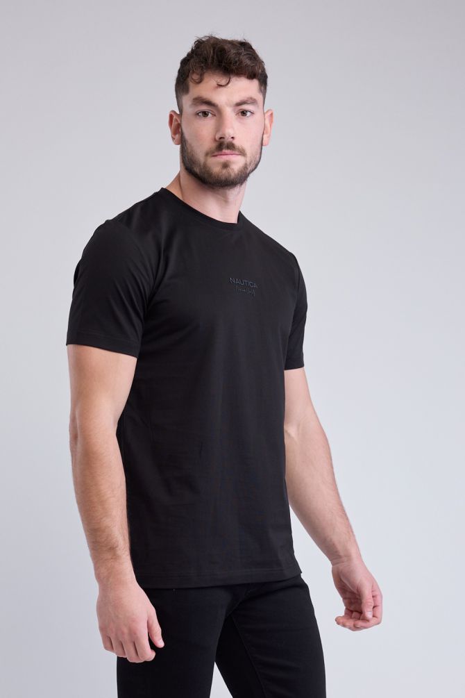 טי שירט עם שרוולים קצרים ולוגו Nautica תלת ממדי לגברים