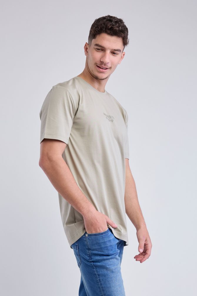 טי שירט עם שרוולים קצרים ולוגו Nautica תלת ממדי לגברים