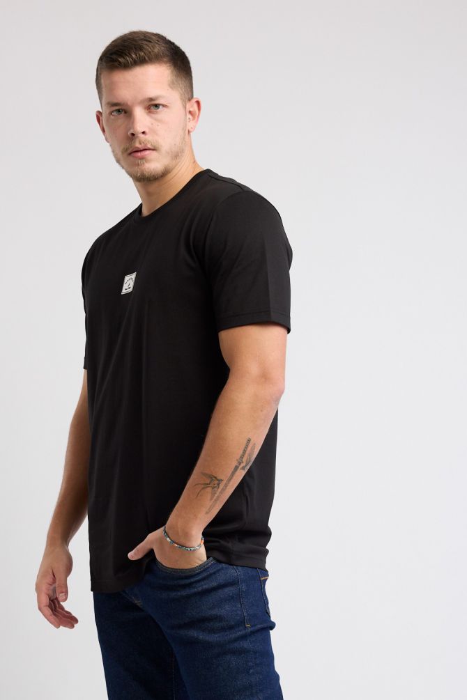 טי שירט עם שרוולים קצרים ותווית לוגו Nautica לגברים