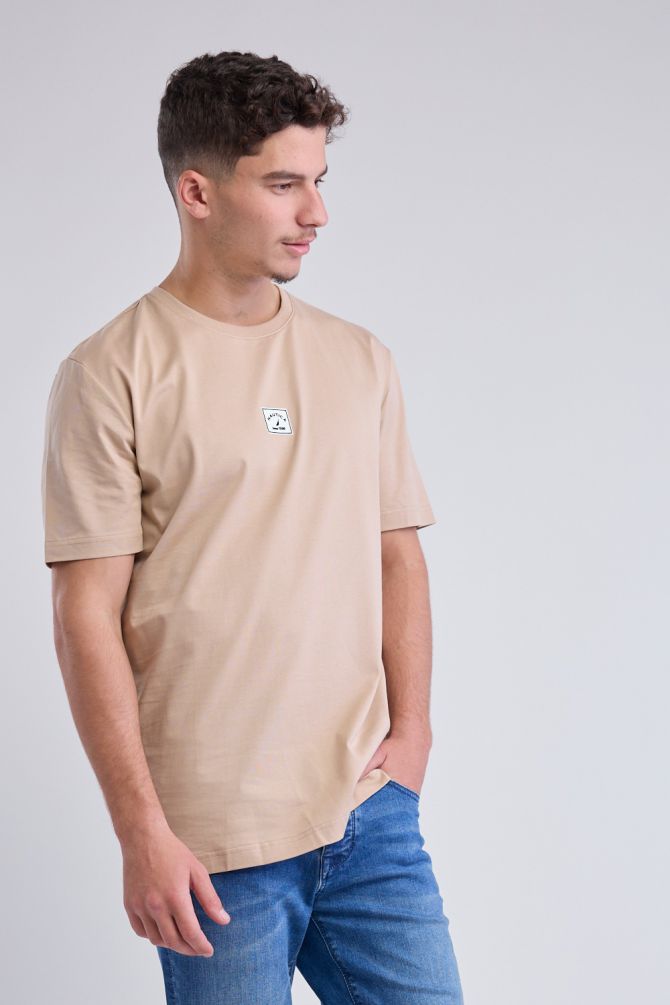 טי שירט עם שרוולים קצרים ותווית לוגו Nautica לגברים