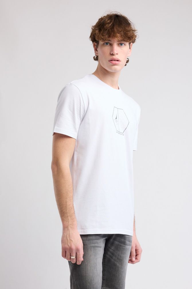 טי שירט עם שרוולים קצרים והדפס Nautica לגברים