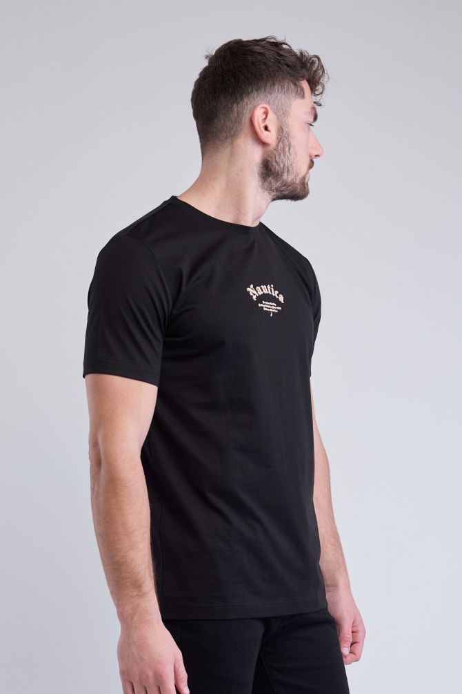 טי שירט עם שרוולים קצרים והדפס Nautica לגברים