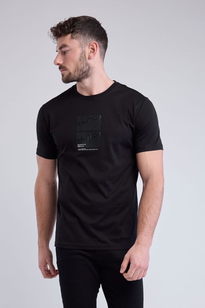 טי שירט עם שרוולים קצרים והדפס Nautica תלת ממדי לגברים