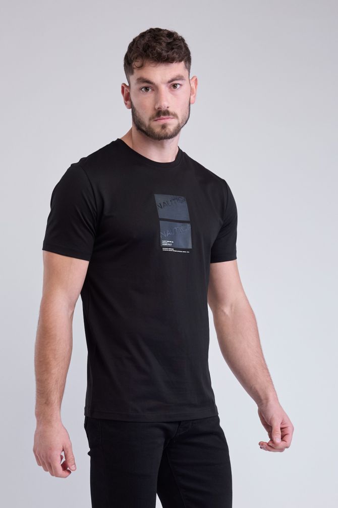 טי שירט עם שרוולים קצרים והדפס Nautica תלת ממדי לגברים