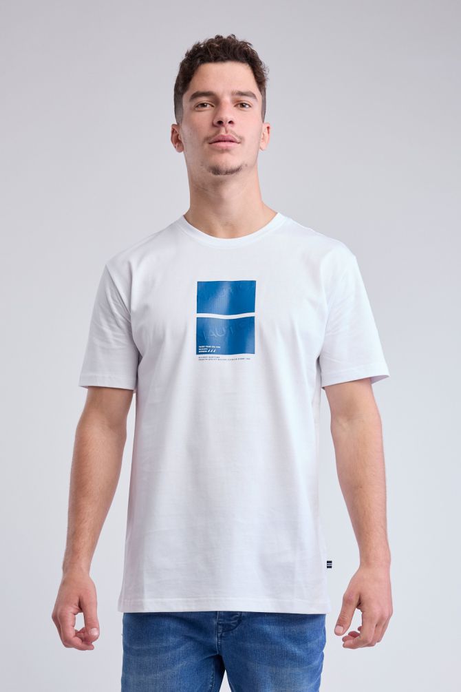 טי שירט עם שרוולים קצרים והדפס Nautica תלת ממדי לגברים