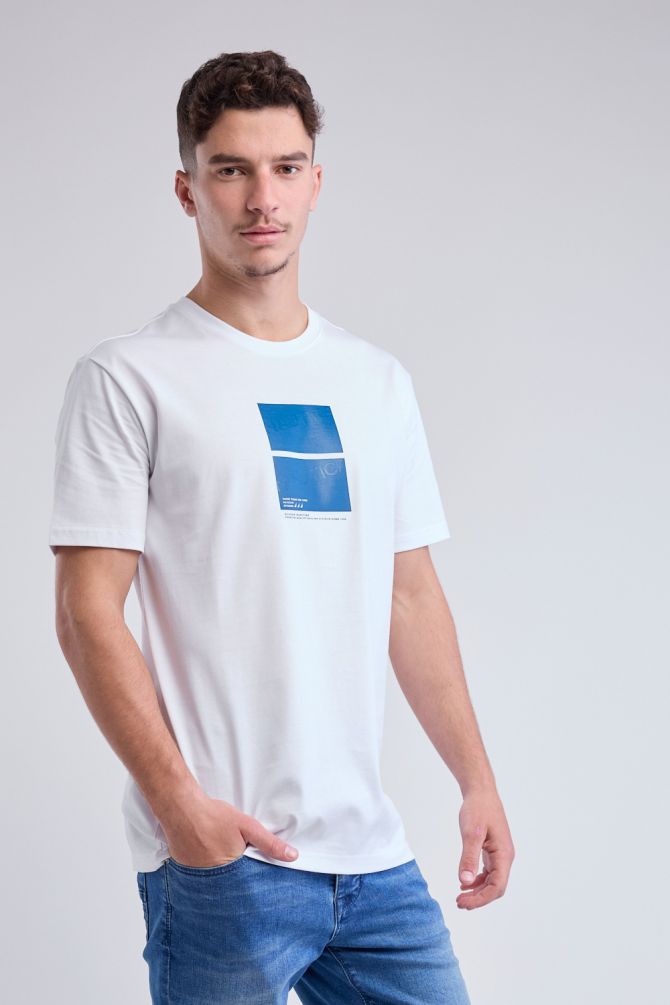 טי שירט עם שרוולים קצרים והדפס Nautica תלת ממדי לגברים