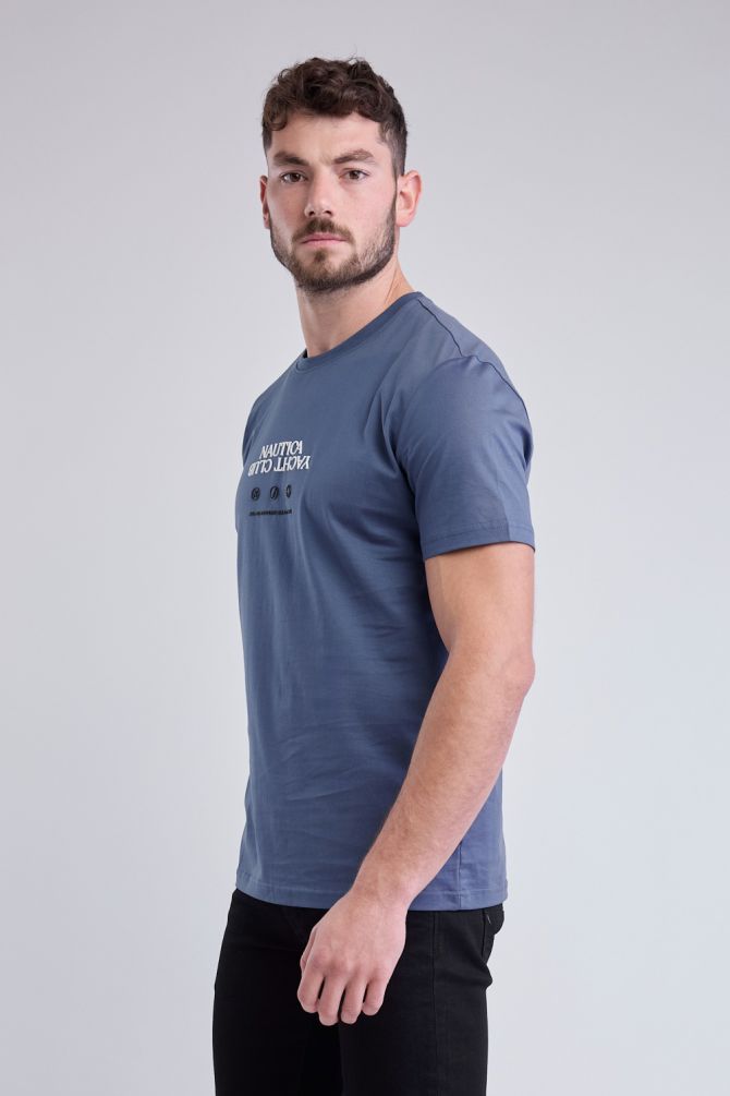 טי שירט עם שרוולים קצרים והדפס Nautica לגברים