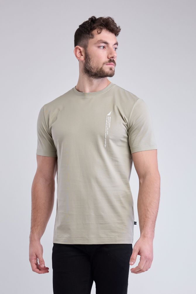 טי שירט עם שרוולים קצרים והדפס Nautica לגברים