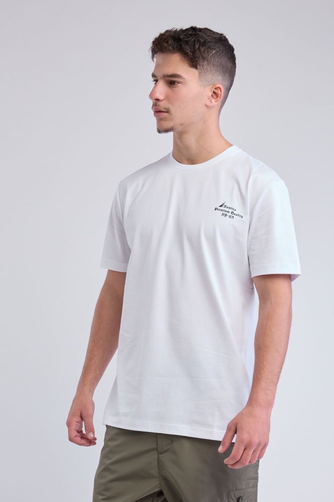 טי שירט עם שרוולים קצרים והדפס Nautica לגברים