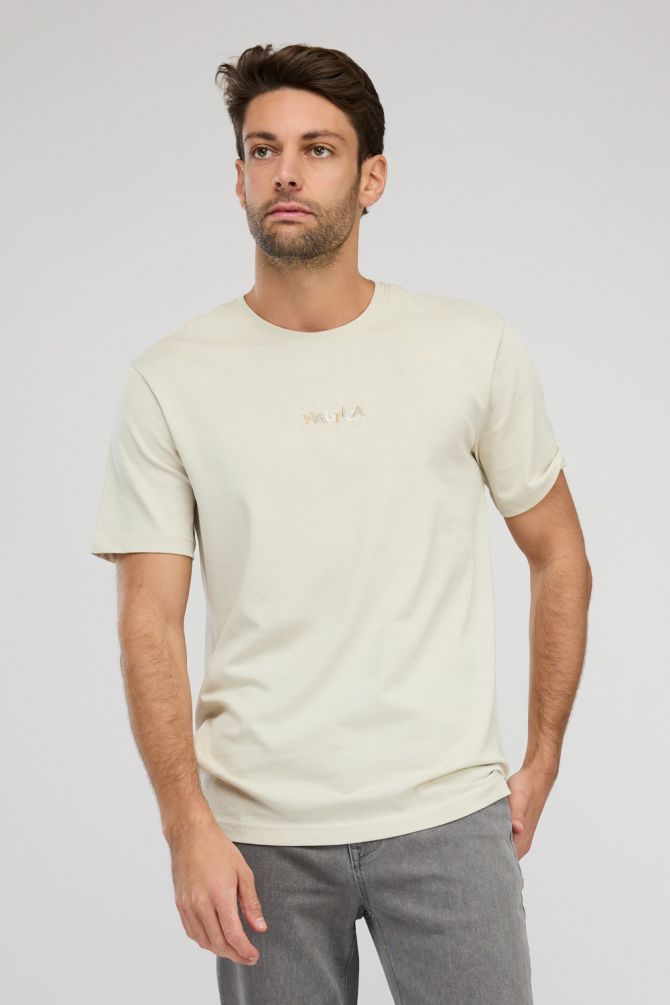 טי שירט קצרה לגברים עם צווארון עגול