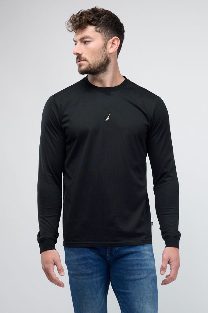 טי שירט ארוכה עם הדפס Nautica לגברים