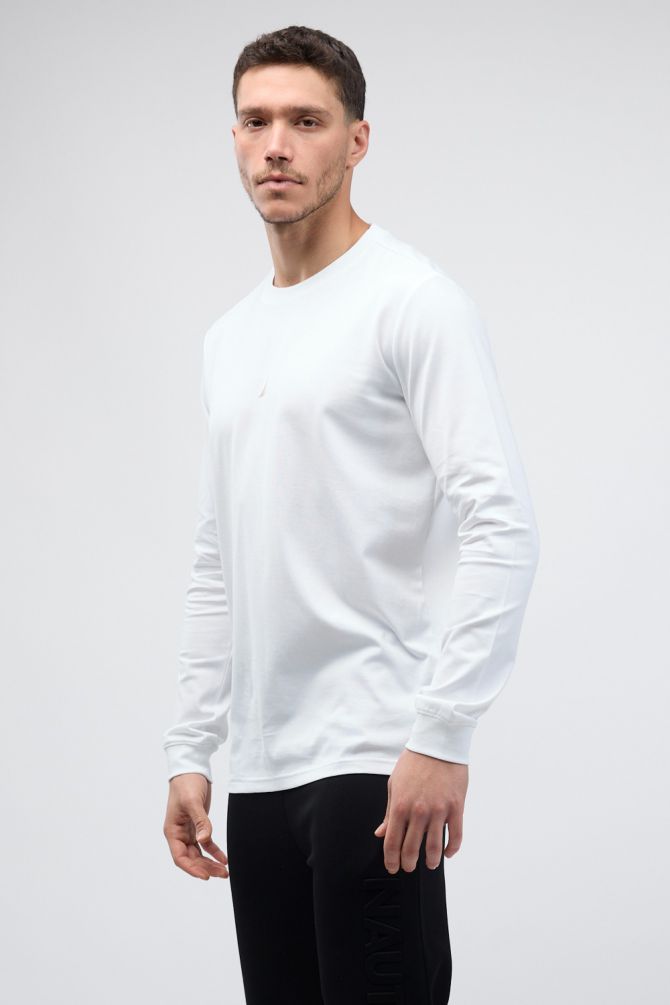 טי שירט ארוכה עם הדפס Nautica לגברים