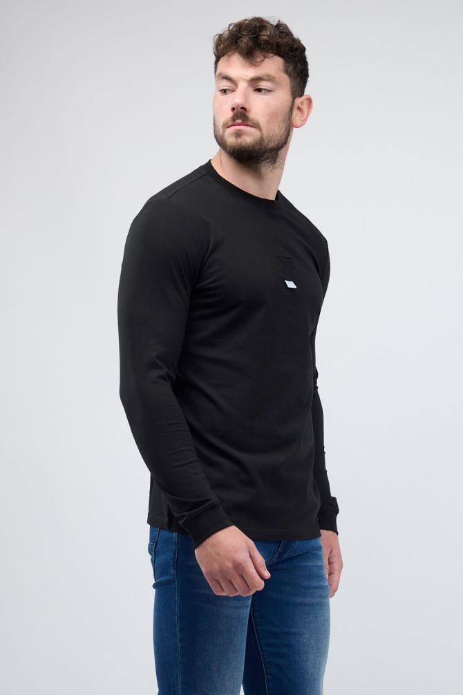 טי שירט ארוכה Nautica עם רקמה לגברים