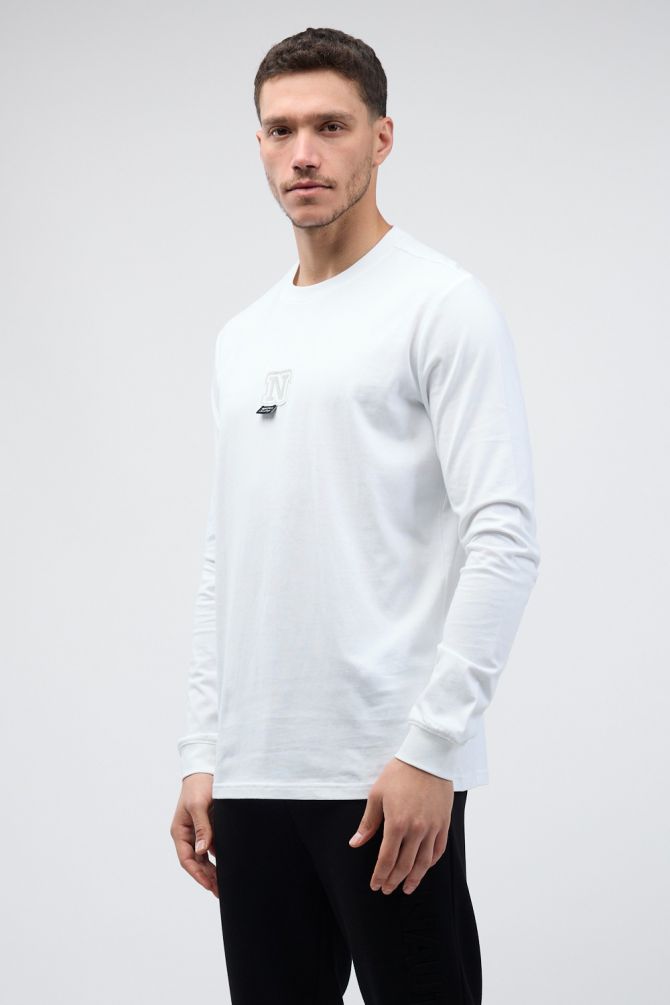 טי שירט ארוכה Nautica עם רקמה לגברים